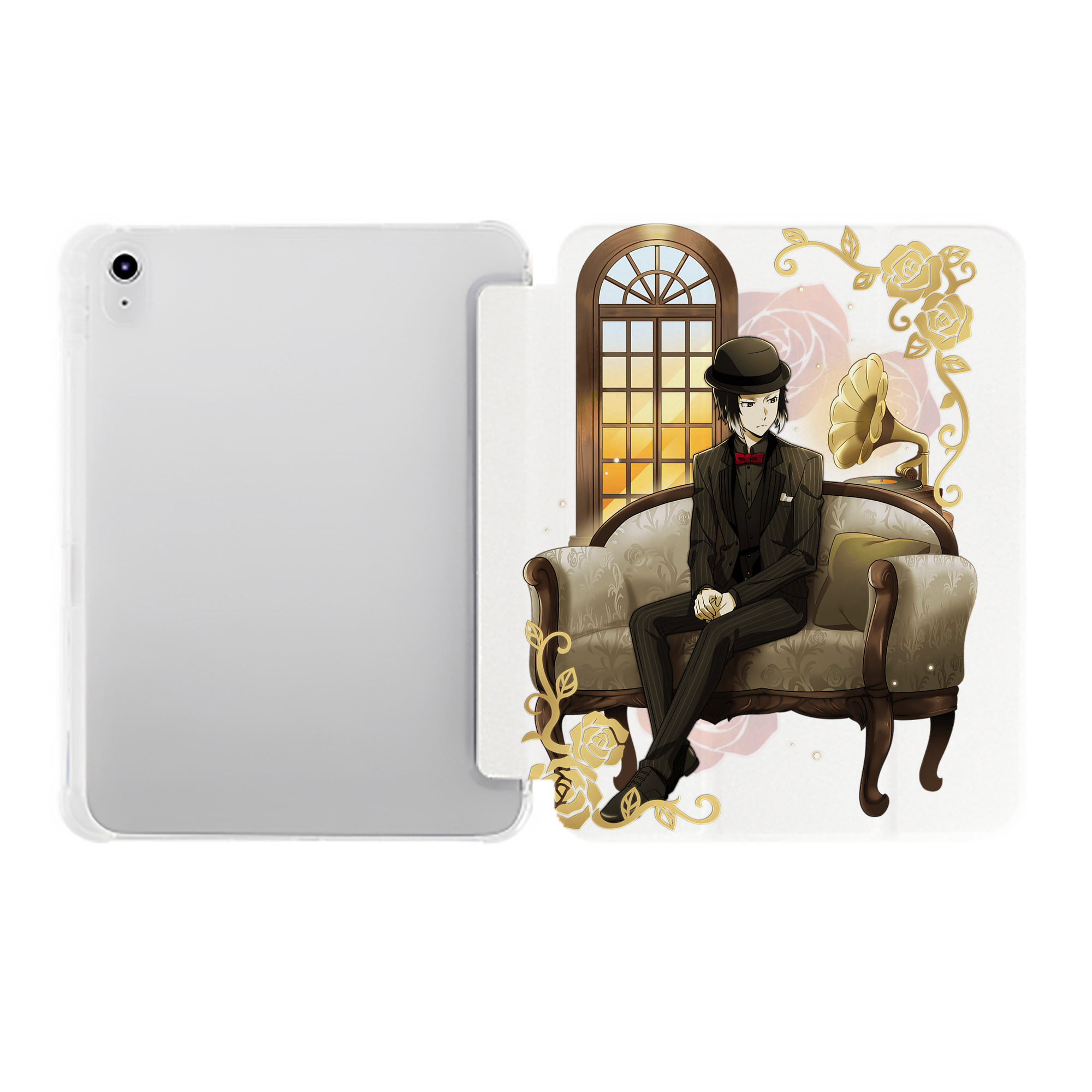 （画像用） 文豪ストレイドッグス Bungo Stray Dogs IPad ケース ペン収納付き 三つ折りスタンド PUレザー×シリコン 対応機種9.5/10.5/10.9インチ